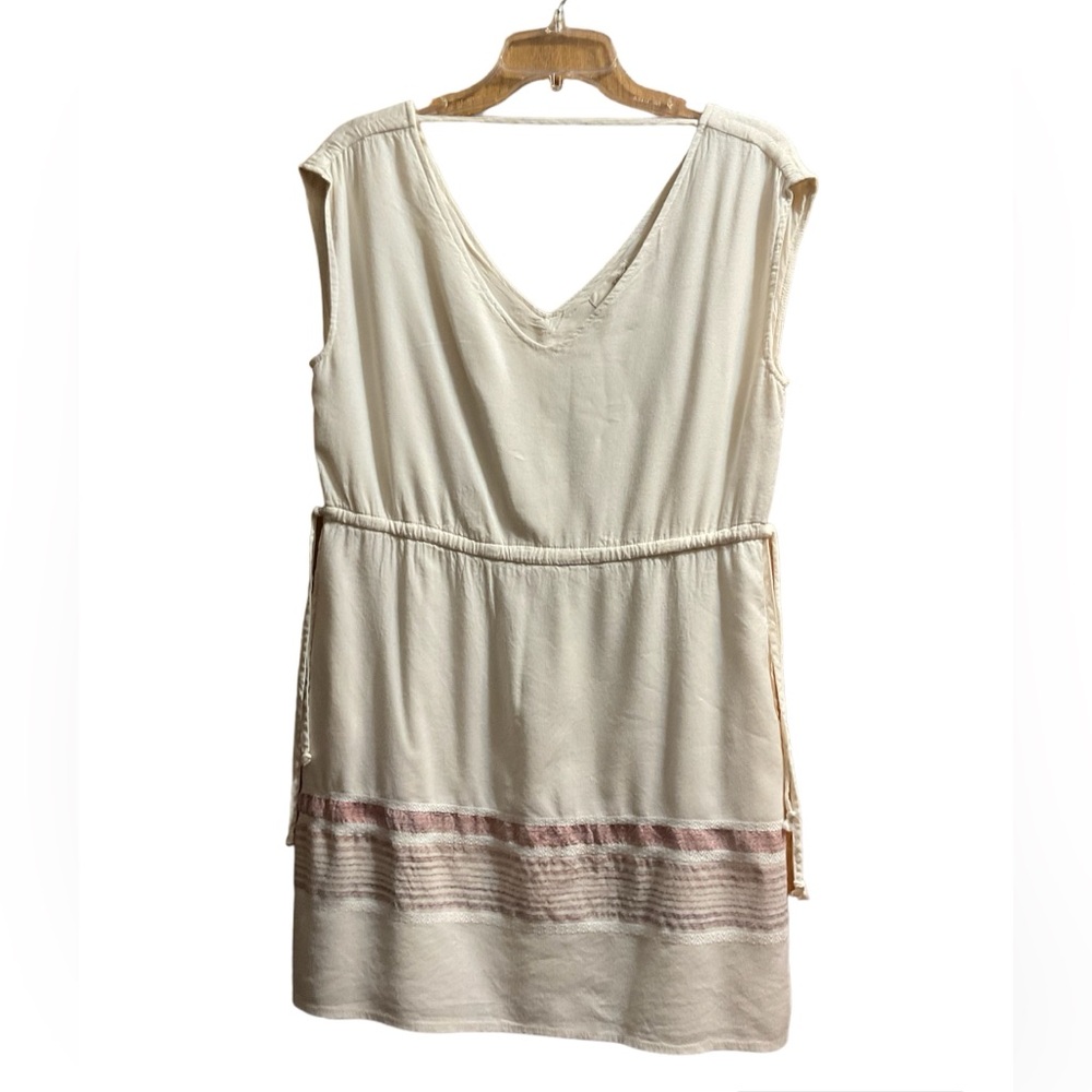 Women’s Universal Thread Sleeveless Lined Beige Dress w/Drawstring and Pockets